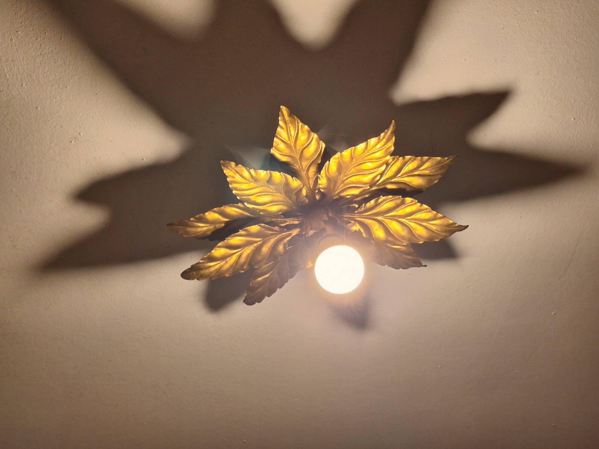Mid century Florentine gold-plated ceiling light by Hans Kögl, 1960s