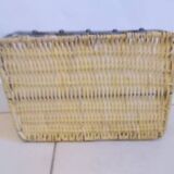 Wicker and iron serving tray