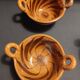 Pair of handled bowls, glazed terracotta, Mexico, mid-20th century.