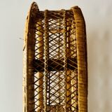 Vintage rattan and wicker shelf