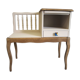 Redesigned beige and wood telephone bench