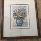 Original watercolor painting monfranc bouquet of flowers + gilded wood frame #a222