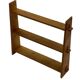 Vintage wooden wall shelve rack bookshelf in pinewood minimalist design