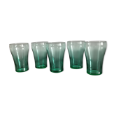 5 anciens verres vintage vert émeraude