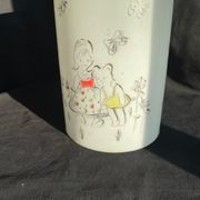 Vintage lamp, white glass, hand painted