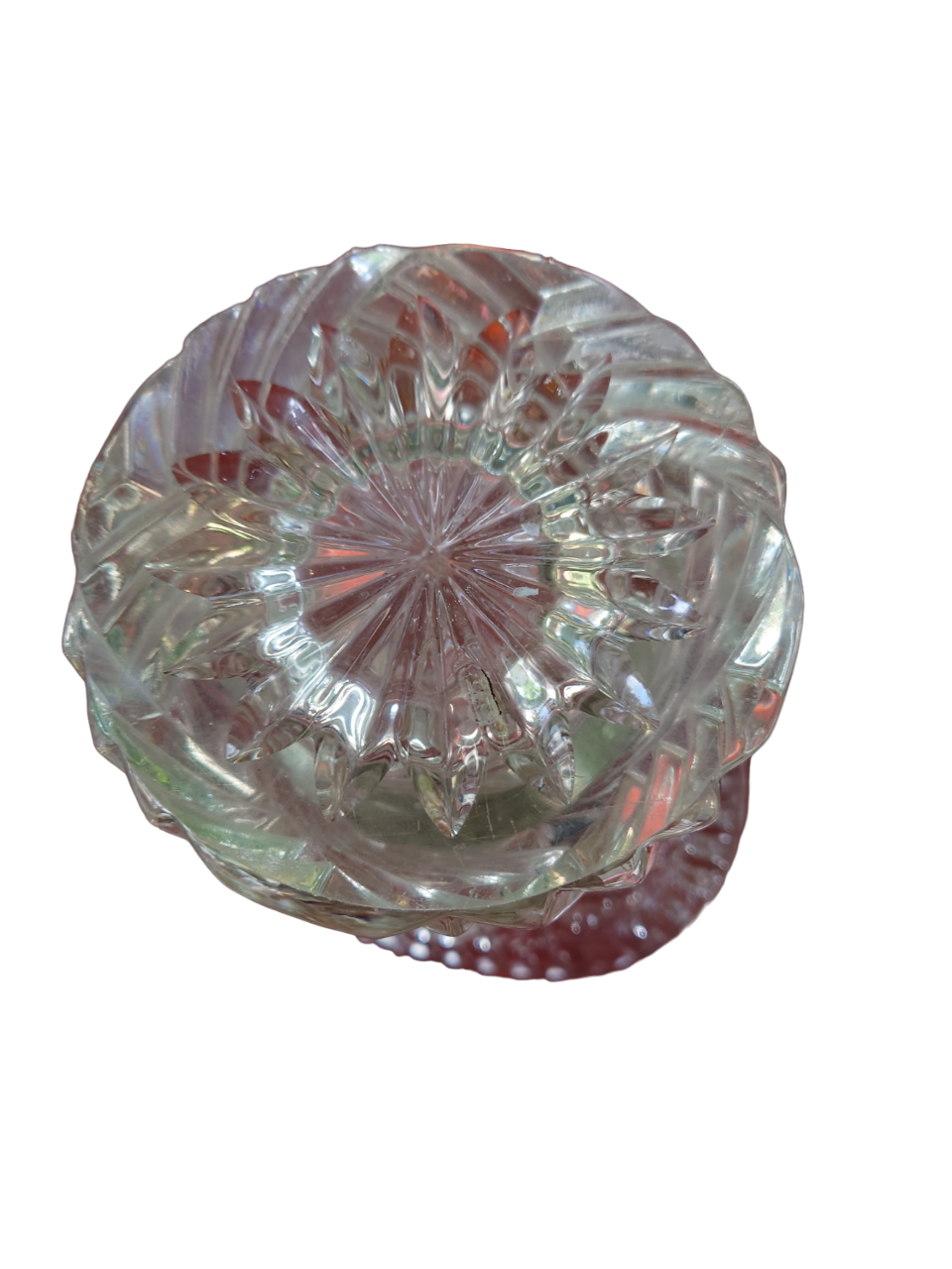 Vase en verre moulé ovale XX siècle