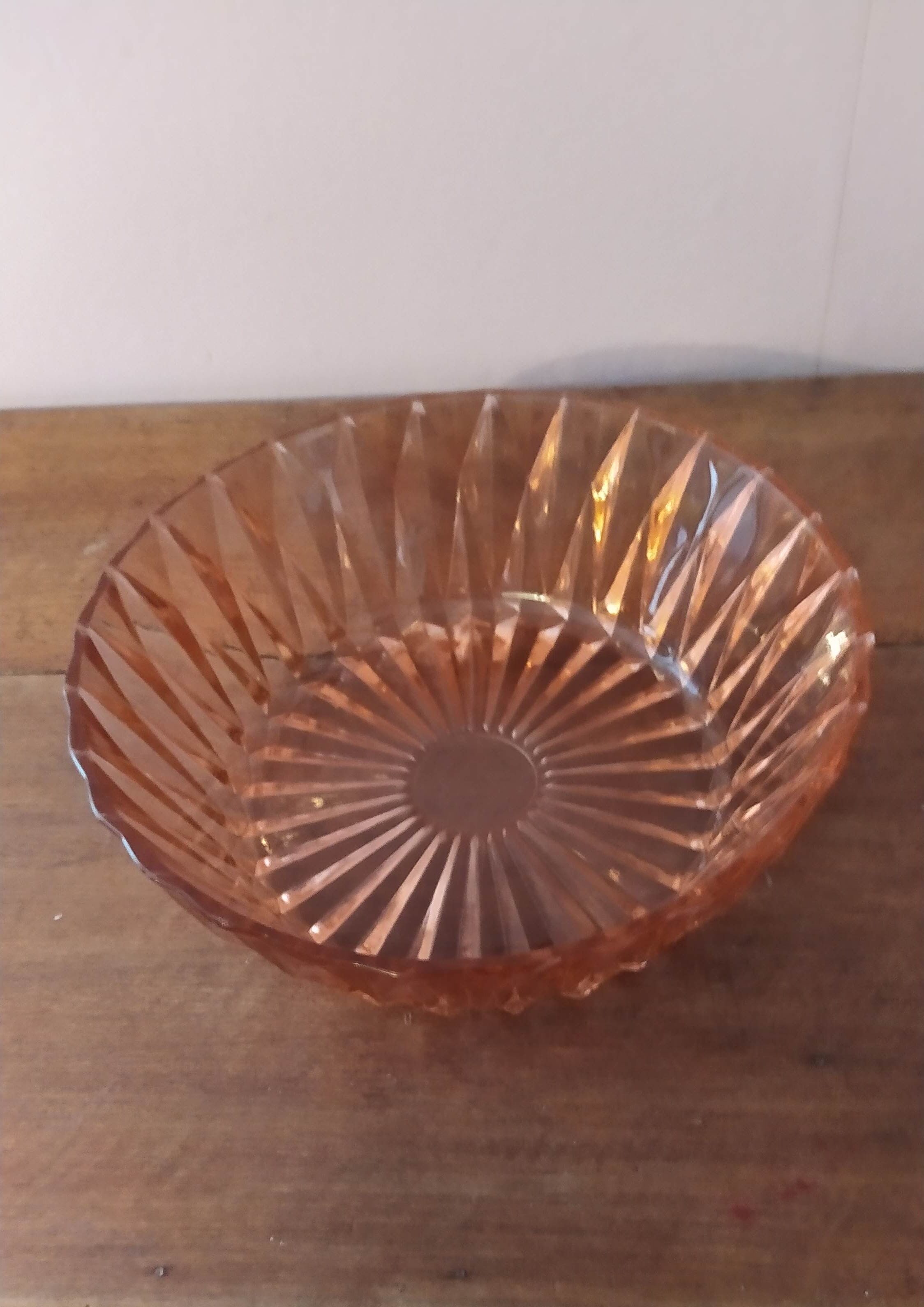 Vintage pink glass bowl