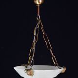 Charming white Art Deco alabaster pendant, 1940s