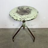 Tabouret pivotant industriel en fer vert, années 1960