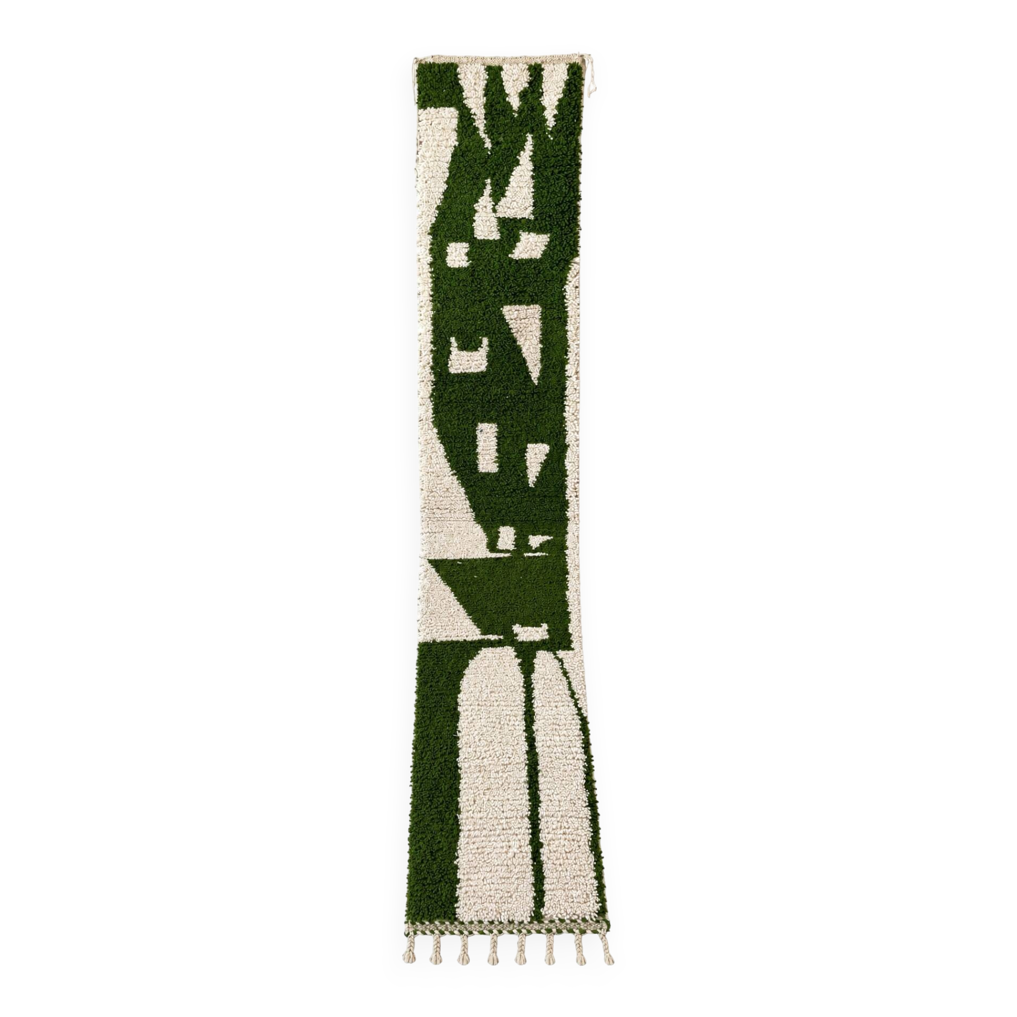 Green fir Berber rug and ecru – Authentic and original artisanal style