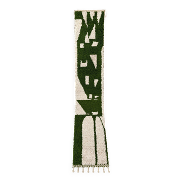 Green fir Berber rug and ecru – Authentic and original artisanal style