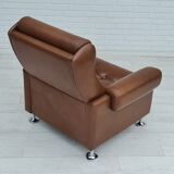 Fauteuil en cuir du milieu du siècle, années 1970