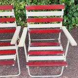 Set of 3 folding garden armchairs
