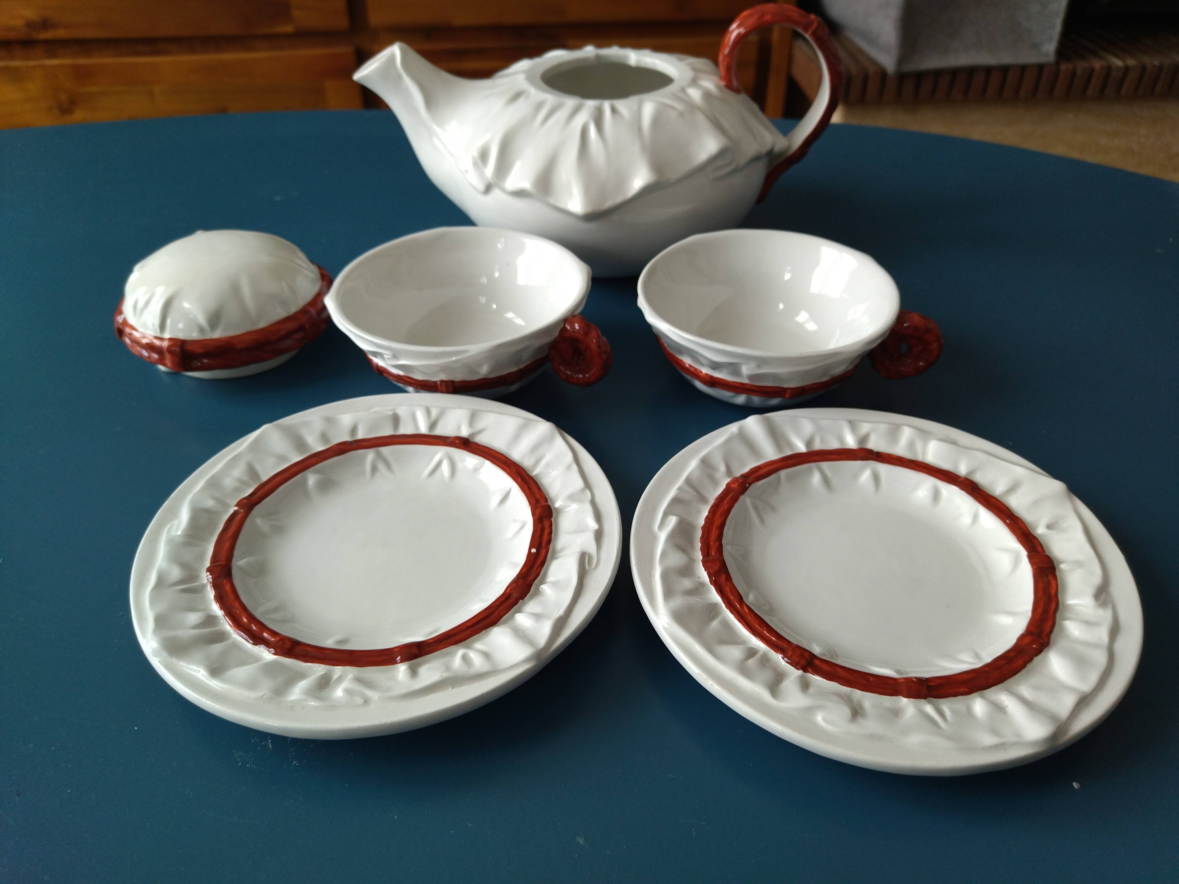 Tea set 2 people Chaumette in vintage ceramic