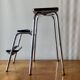 Vintage step stool in white formica and chrome steel