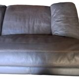 Roche Bobois brown leather sofa