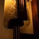 Vintage 1960s wall light, milk glass and bohemian teak.