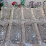 Set of 8 cut crystal glasses