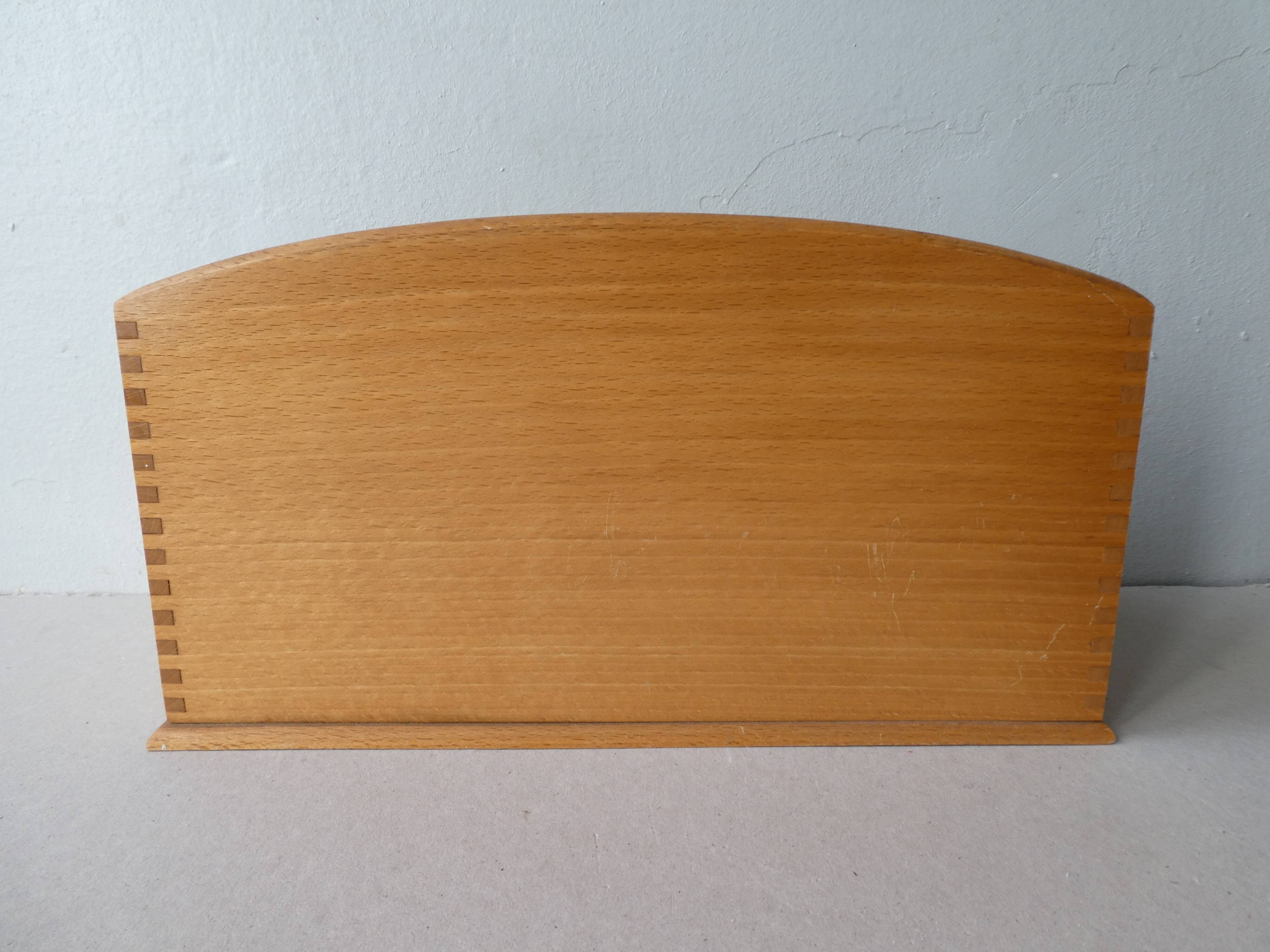 Light wooden mail holder, 60s