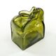 Mid-century modern glass form, olive glass, designed by M. Veltuzen-Nagrabecka, Poland, 1970s