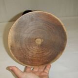 Wooden side table plant holder ivory patina ashtray rotating tray