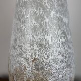 Vintage 80'S white and gold enameled blown glass vase Ht 45 cm