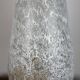 Vintage 80'S white and gold enameled blown glass vase Ht 45 cm