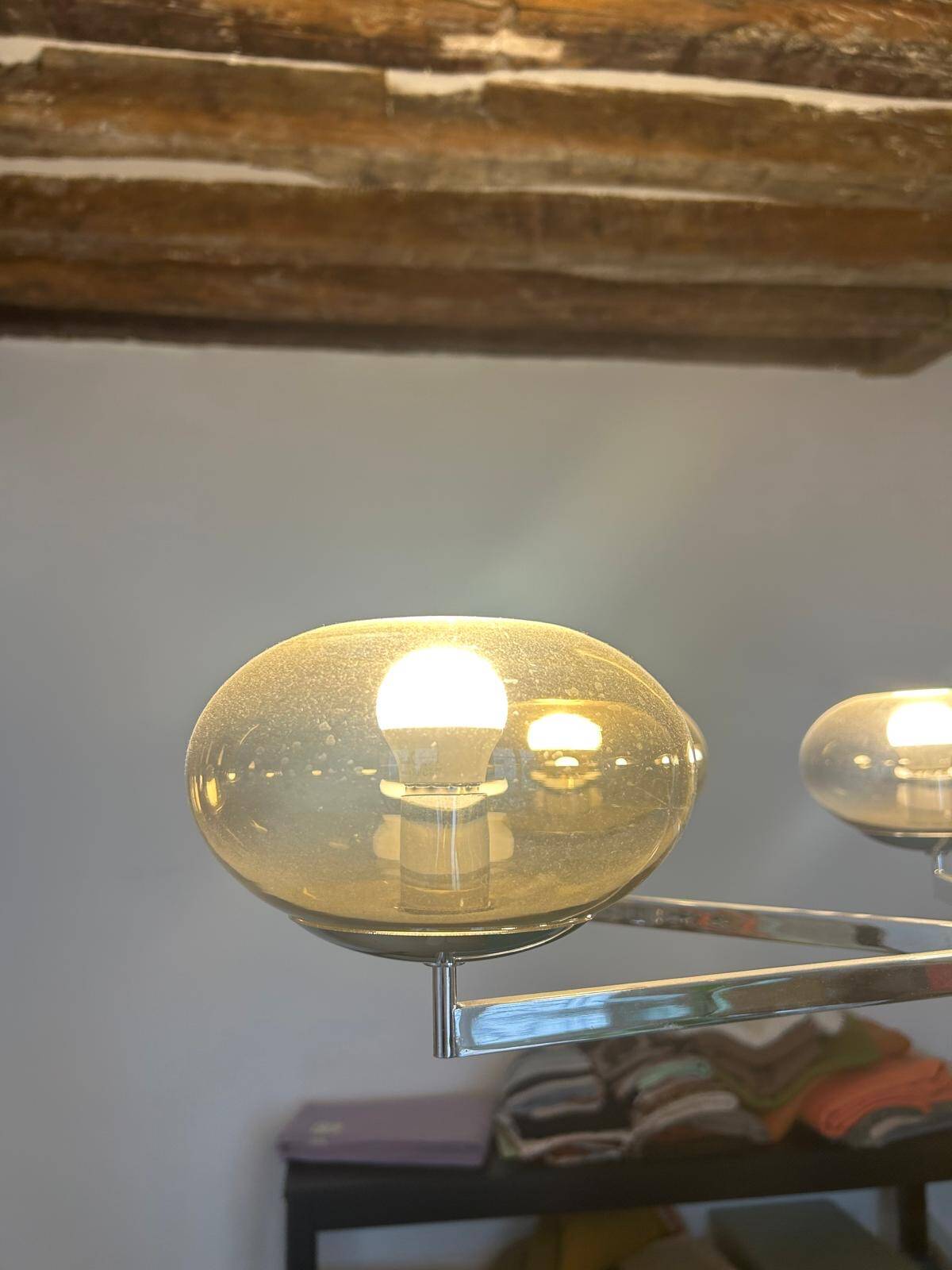 Sciolari chandelier with 6 branches in chrome.