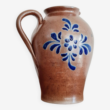 Pichet ancien fleurs bleues - poterie ancienne