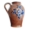 Old pitcher blue flowers - ancient pottery