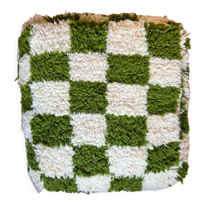 Pouf berbere à damier kaki