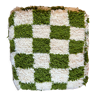 Khaki checkered pouf