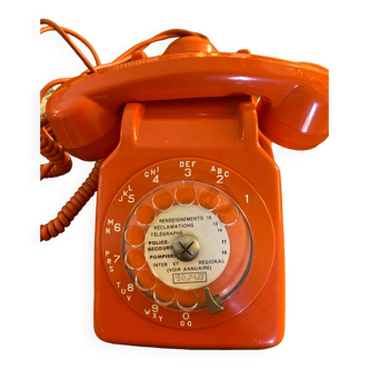 Vintage orange dial phone