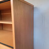 Armoire commode bois et rotin 1960