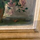 Tableau 'Bouquet de roses" Emile Prodhon