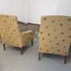 Pair of light mustard yellow English armchairs