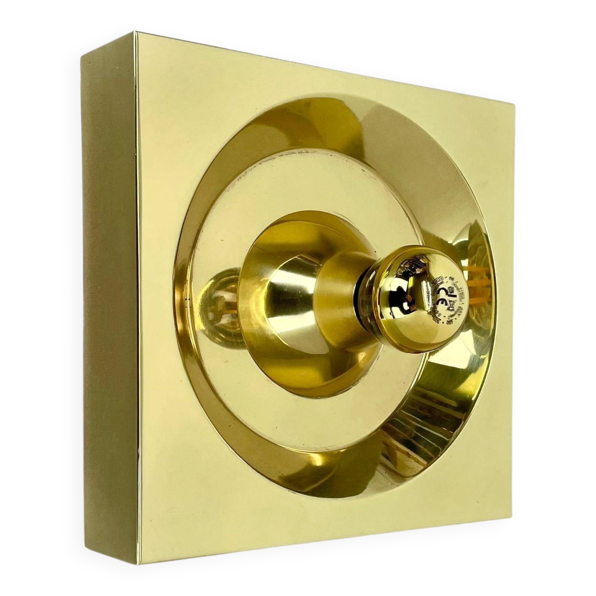 Rare Brass Pop Art Metal Wall Light by Klaus Hempel for Kaiser Leuchten, 1970s