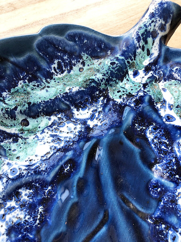 Vallauris blue ceramic sheet dish