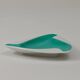 Slim turquoise porcelain ashtray from Augarten Vienna, mid-century, Austria, 1950s.