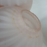 Lot of 4 globes vintage glass opaline 1960 pink