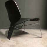 Chaise longue en contreplaqué courbé et en métal