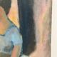 Oil on wood panel, Woman seated