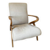 Fauteuil en chêne des années 50