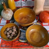 Set of 3 ceramic salad bowls varnished workshop aegitnat de vallauris around 1950