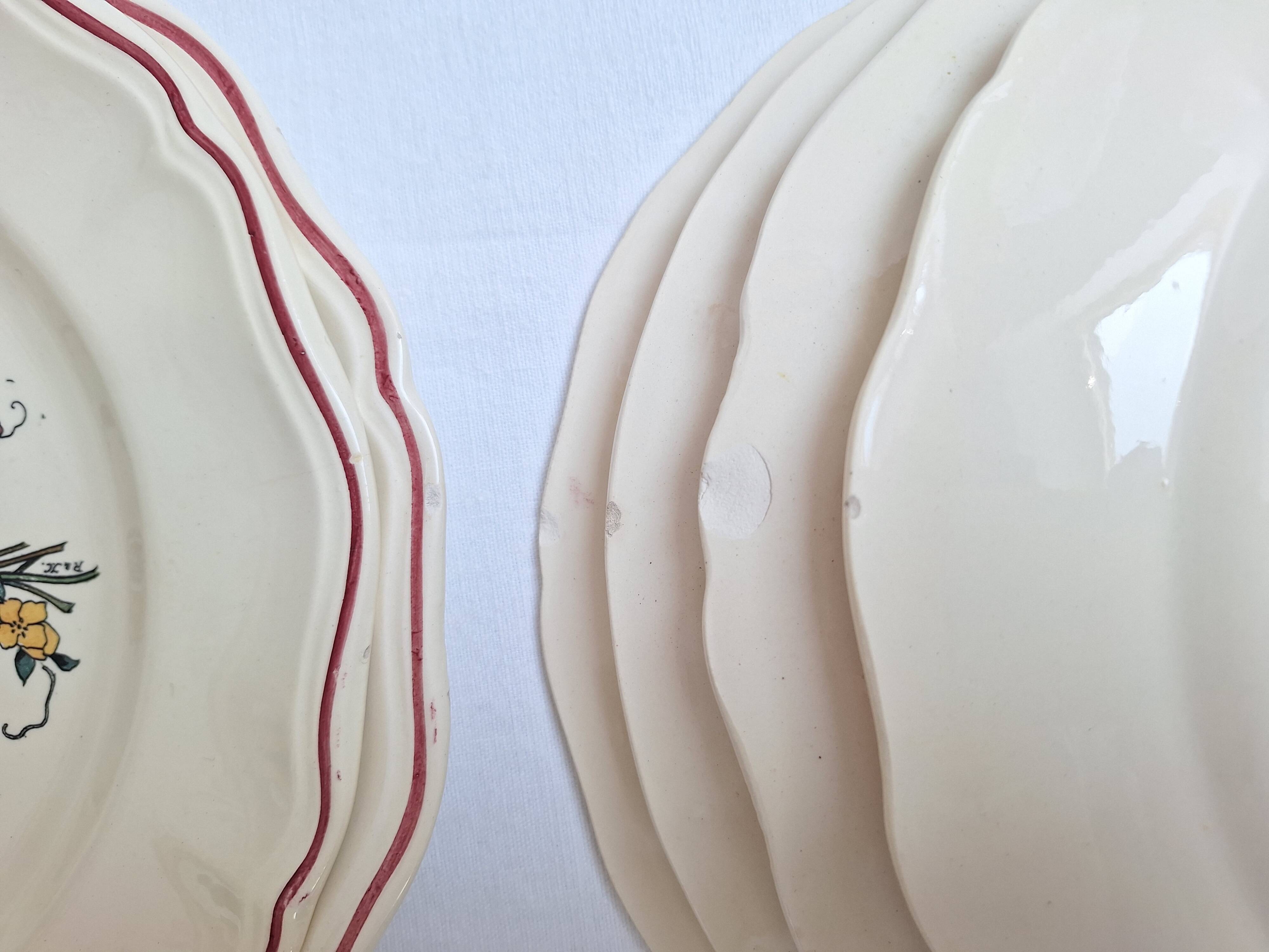 Assiettes plates Digoin Sarreguemines Modèle Loraine