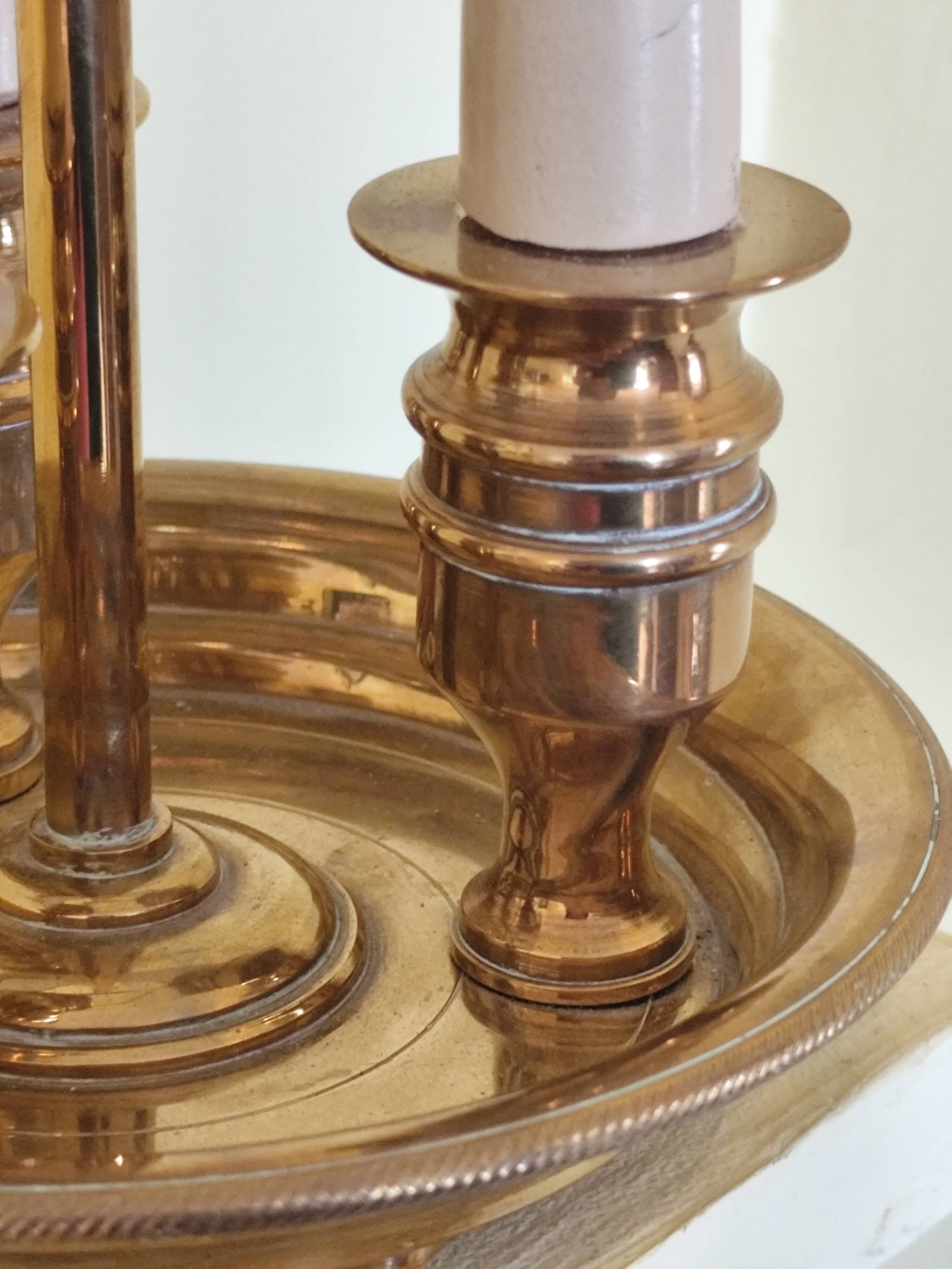 Empire style hot water bottle lamp - bronze and brass candle holder lamp