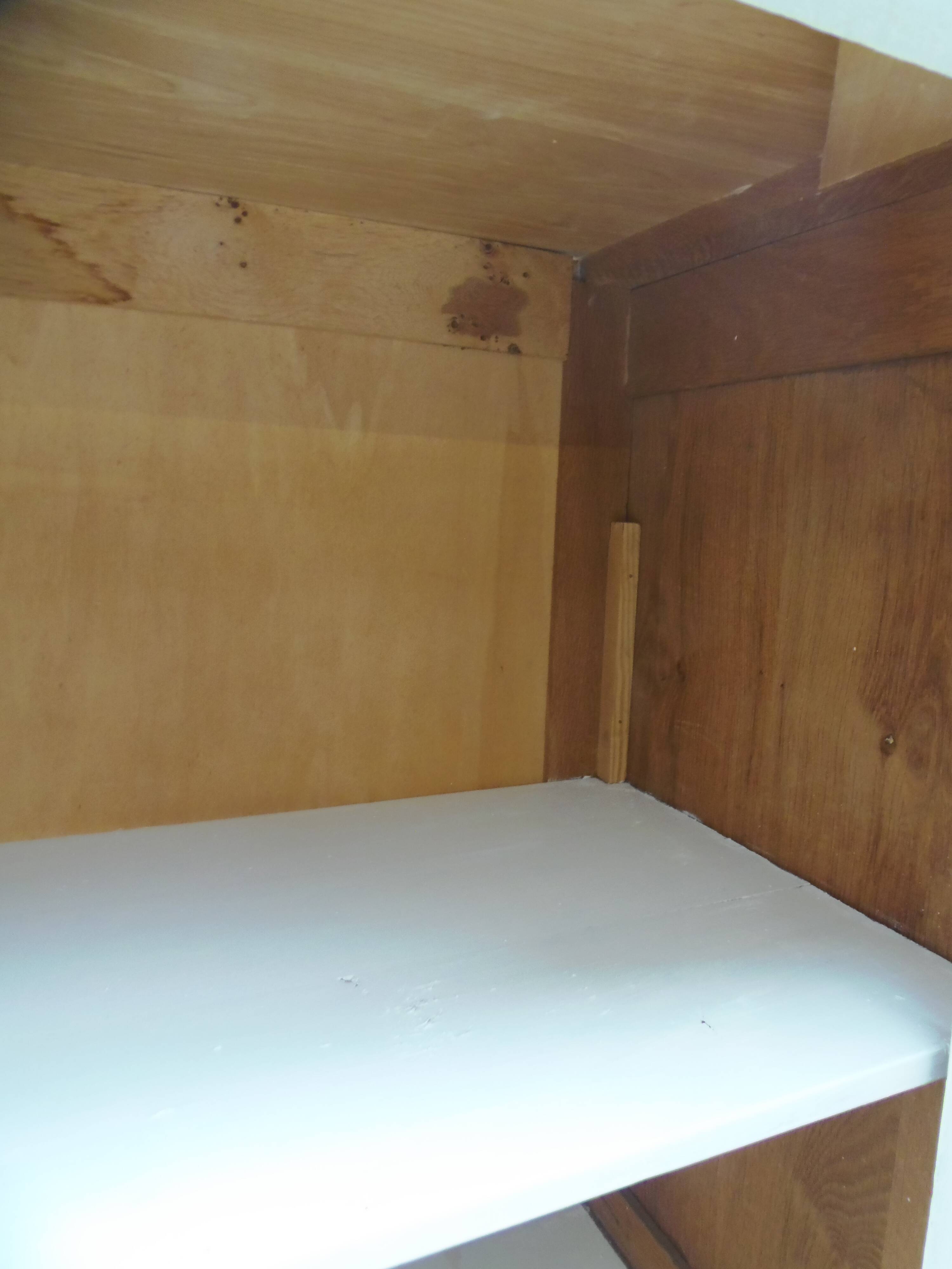 Buffet vintage Beige, plateau chêne.