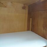 Buffet vintage Beige, plateau chêne.