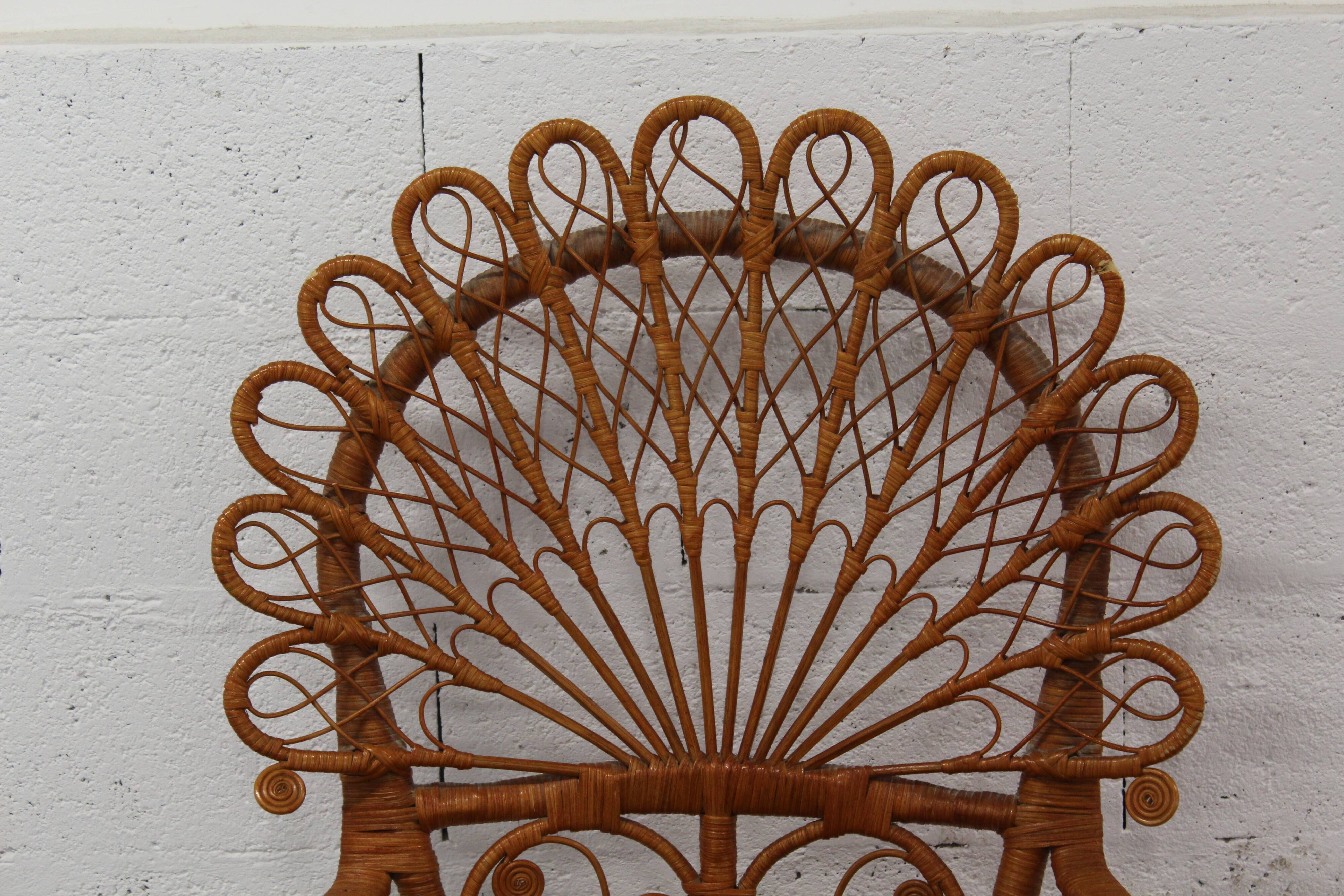 Emmanuelle peacock rattan armchair