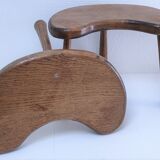 Pair of tripod stools feet solid wood solid wood vintage design